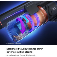 Akumulátorový vysavač Philips řady Aqua 7000, Digitální motor, PowerCyclone 12, S LED světly, Připojitelný modul Aqua, Doba prov