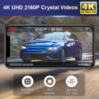 FITCAMX Dash Cam Vhodná pro Volkswagen Golf Mk8 GTE GTD GTI R/Cupra Formentor 2022, 4K záznamník Volkswagen, parkovací režim, G-