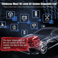 Thinkcar Car Diagnostic Tool,Thinkscan Max2 All System Automotive Scan Tool, OBD2 Scanner Bluetooth With Auto VIN,32G ROM And 28