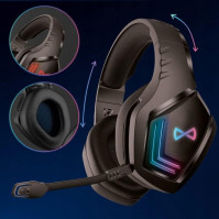 FOREVER Bluetooth 5.0 herní sluchátka pro hráče počítačových her s RGB podsvícením, mikrofonem, 12 hodin ovládání zvuku přes slu