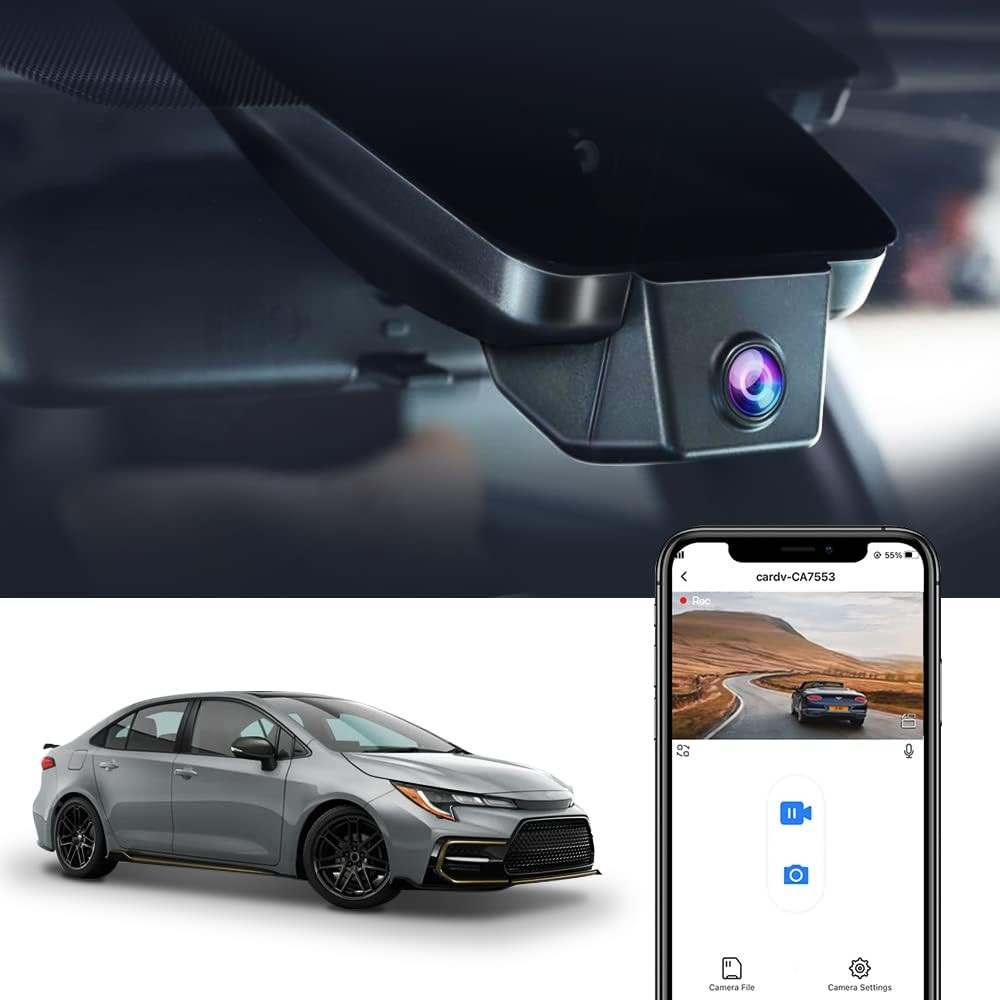 FITCAMX Dash Cam Vhodná pro Toyota Corolla L LE SE XLE XSE SE Nightshade Sedan 4D Hybrid 2019-2022 12. generace (E210), Corolla