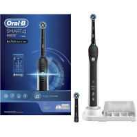 Nabíjecí elektrický zubní kartáček Oral-B Smart 4 - 4000N Black Connected s Bluetooth, 2 náhradní hlavice. 1 zubní kartáček