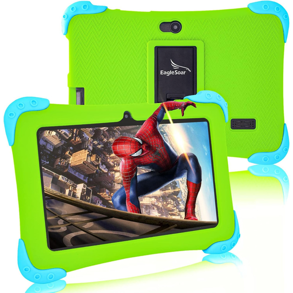 EagleSoar Kids Tablet Android 12 Dětský tablet 7", čtyřjádrový 2GB+32 GB, duální fotoaparát, IPS HD displej, WLAN, Bluetooth, dě