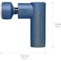 medisana MG 600 masážní pistole, elektrický masážní přístroj, relaxace a uvolnění svalů, funkce tepla a chladu, včetně 7 masážní
