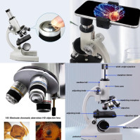 Mikroskop pro studenty a dospělé, zvětšení 200-4000x, výkonný biologický výukový mikroskop (2)