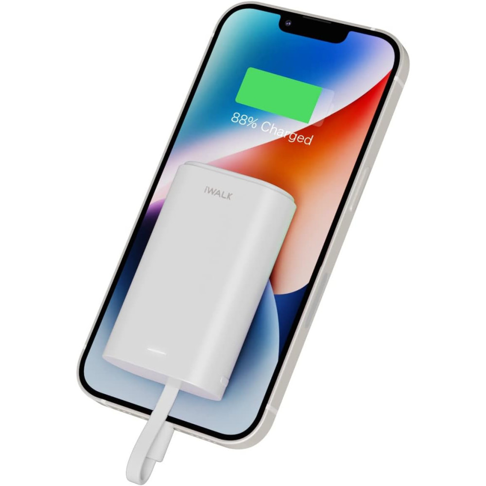 Přenosná nabíječka iWALK 9000mAh Ultrakompaktní power banka s vestavěným kabelem, externí baterie Samll kompatibilní s iPhone 14