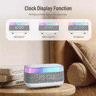 Uennm Bluetooth Clock Radio, digitální budík s multifunkční bezdrátovou nabíječkou Qi Bluetooth 5.0 reproduktor s USB nabíjecím