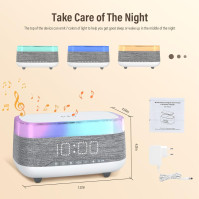 Uennm Bluetooth Clock Radio, digitální budík s multifunkční bezdrátovou nabíječkou Qi Bluetooth 5.0 reproduktor s USB nabíjecím