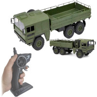 OnundOn RC Truck dálkově ovládaný 1:16 dálkově ovládaný model auta Vojenská hračka RC Army Truck 2,4G 6WD Q64 Simulace Transport