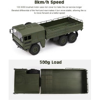 OnundOn RC Truck dálkově ovládaný 1:16 dálkově ovládaný model auta Vojenská hračka RC Army Truck 2,4G 6WD Q64 Simulace Transport