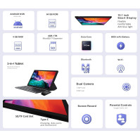 GOODTEL 2024 Nejnovější dětský tablet Android 13 7-palcový, 7GB RAM+64GB ROM, WiFi, Bluetooth, GPS, Vzdělávání + Hry, Google Pla