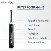 Nabíjecí elektrický zubní kartáček Oral-B Genius X, měkký na cesty, rukojeť s umělou inteligencí, 1 kartáček a 1 prémiové cestov