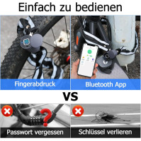 Řetězový zámek bez klíče Vodotěsný zámek na kolo eLinkSmart: 80CM řetězový zámek pro jízdní kolo Scooter Motocyklová brána - oti