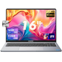 ACEMAGIC Laptop, kovové pouzdro 16" FHD, 16GB DDR4 512GB M.2 SSD Notebook, Intel 12th Alder Lake Quad-Core N95(3,40 GHz) beats N