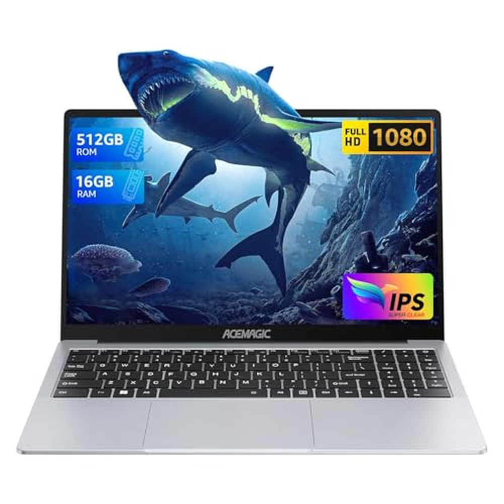 Notebook ACEMAGIC, kovové pouzdro, 15,6'' FHD, 16 GB DDR4, 512 GB SSD počítač, Intel Quad-Core N95(až 3,40 GHz) beats N5095 with