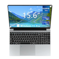 Notebook 15,6", 16GB RAM 512GB SSD Celeron N95 Windows 11 Pro 1920 * 1080 IPS Full HD Počítač, s 2 * USB 3.0 Mini HDMI Odemykání