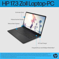 Notebook HP | 17,3" HD+ displej | Intel Celeron N4120 | 8 GB DDR4 RAM | 256 GB SSD | Intel UHD-Graphics | Windows 11 | QWERTZ |