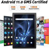 CWOWDEFU Tablet 10 palců s krytem, Tablet PC s Androidem, 3GB RAM 32GB ROM, 6000mAh, 5MP+8MP, 1,6 GHz čtyřjádrový procesor, Dual