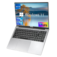 FUNYET Laptop, Windows 11 Pro N95, 16GB RAM 512GB SSD Laptop 16''IPS FHD, podsvícení klávesnice Laptop Odemykání otiskem prstu,