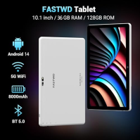 FASTWD 10palcový tablet 2024 Nejnovější Android 13 Tablet s 19GB RAM + 128GB ROM, 5G WiFi, 8000 mAh baterie, Bluetooth, OTG, tab