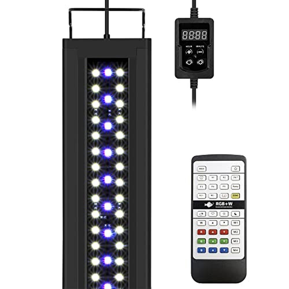 NICREW RGB+W akvarijní LED osvětlení, přizpůsobitelný režim 24/7 akvarijní lampy s časovačem, pro růst rostlin a sladkovodní akv