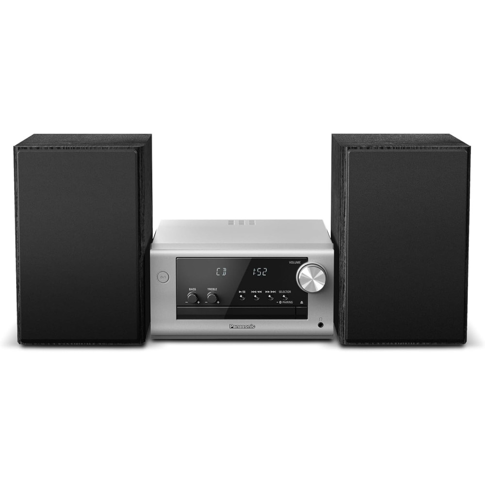 Panasonic SC-PM702EG-S Elegantní kompaktní mikro Hi-Fi stereo systém s CD, DAB+/FM rádiem, USB a Bluetooth, 80W reproduktory, ov