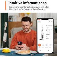 Ultenic AC1 Mokrosuchý vysavač, Bezdrátový vysavač 15 kPa se samočištěním, Dlouhá doba provozu 45 min, LED displej, Chytrý mycí