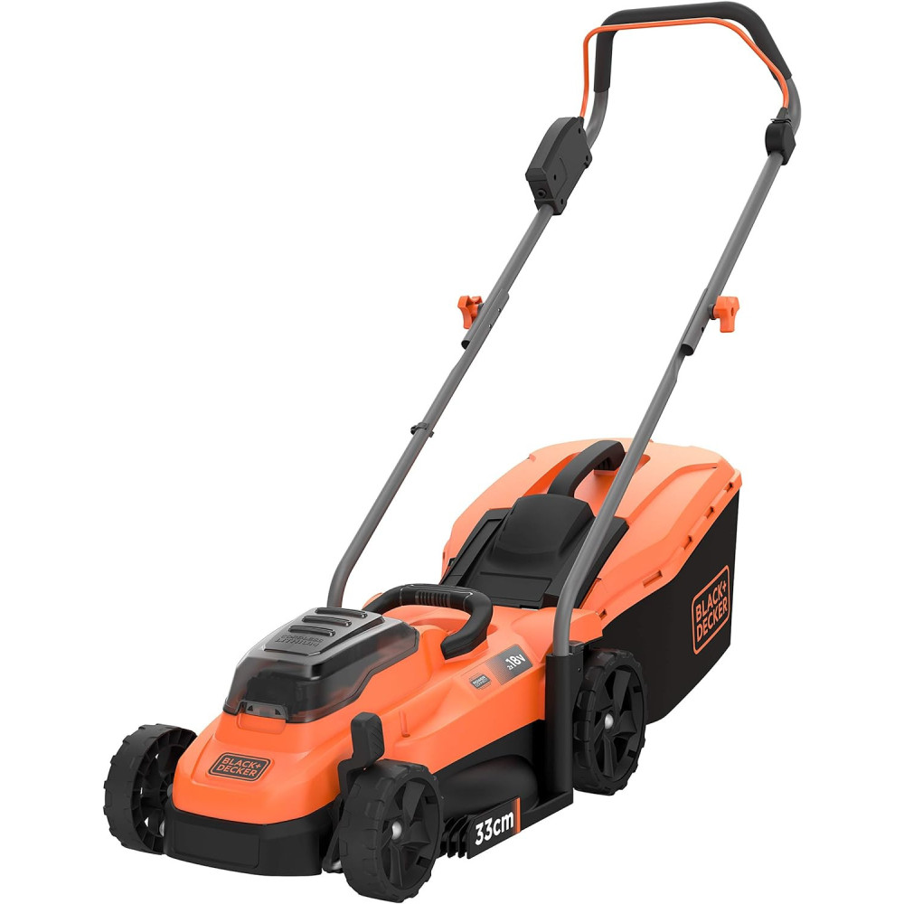 Akumulátorová sekačka na trávu Black+Decker BCMW3318L2 (napájení 2x 18V baterie, 2,5 Ah, záběr 33 cm, pro středně velké trávníky