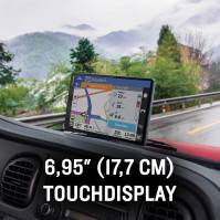 Garmin dēzl LGV700 MT-S - navigace pro nákladní vozidla s 6,95" (17,7 cm) dotykovým displejem a předinstalovanými 3D navigačními