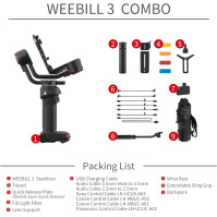 ZHIYUN Weebill 3 Combo [Official] Gimbal Stabilizer pro DSLR a bezzrcadlovky s režimem Sling Mode 2.0, opěrkou zápěstí, vestavěn