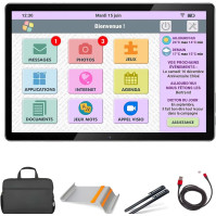 FACILOTAB - Tablet pro seniory + kompletní příslušenství - jednoduchý a intuitivní, ideální pro seniory - přizpůsobený velký dot