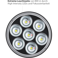 Svítilna Ledlenser X21R LED, pátrací světlo, reflektor, dobíjecí lithiová baterie LiFePO, 5000 lumenů, zaostřitelná, technologie