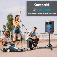 Pyle, přenosný PA reproduktor, Bluetooth reproduktory, s kolečky, 600W dobíjecí baterie, přenosný Pa systém, DJ reproduktory, vý